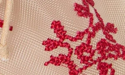 Loeffler Randall Leonie Embroidered Ballet Flats In Caramel/red