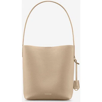 Maison De Sabre Leather Bucket Soft Tote In Saharan Fuchsia