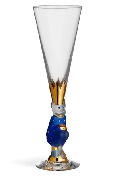 Orrefors Sparkling Devil Champagne Glass In Blue