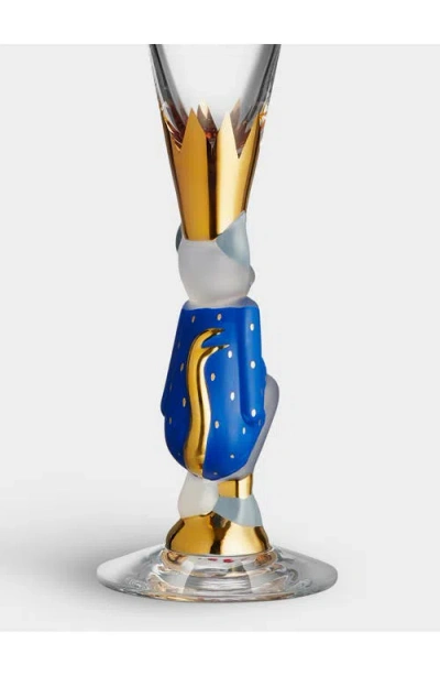 Orrefors Sparkling Devil Champagne Glass In Blue