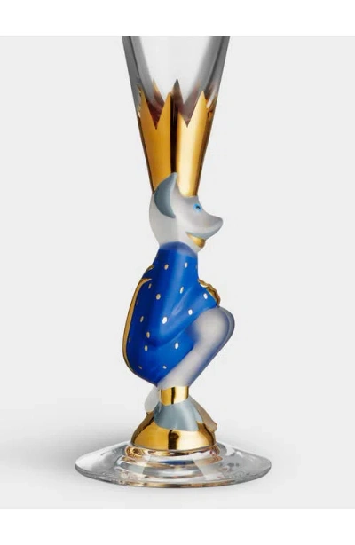 Orrefors Sparkling Devil Champagne Glass In Blue