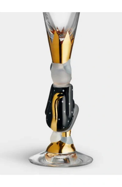 Orrefors Sparkling Devil Champagne Flute In Dark Gray