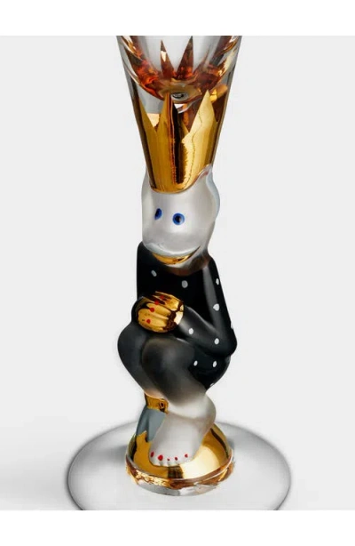 Orrefors Sparkling Devil Champagne Flute In Dark Gray