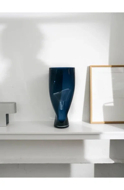 Orrefors Xl Squeeze Clear Vase In Blue
