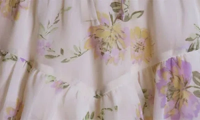 Zunie Kids' Floral Smocked Bodice Romper In Ivory