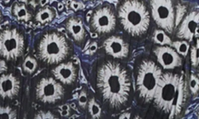 Desigual Ombré Cell Print Rib Button-up Shirt In Navy Blue