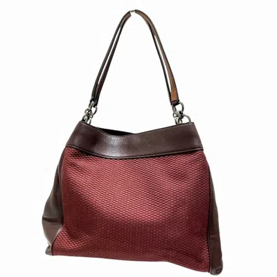 Pre-owned Coach Bordeaux Canvas Shoulder Bag Tote Bag ()