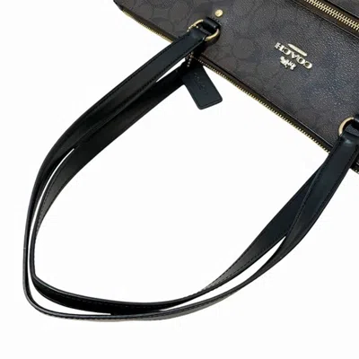 Pre-owned Coach Brown Leather Pvc Tote Bag ()