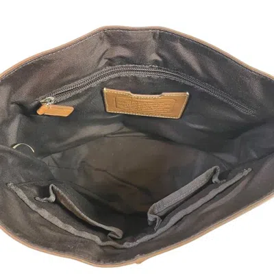 Pre-owned Coach Brown Navy Leather Shoulder Bag () In Brown, Navy