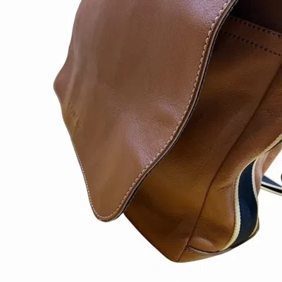 Pre-owned Coach Brown Navy Leather Shoulder Bag () In Brown, Navy