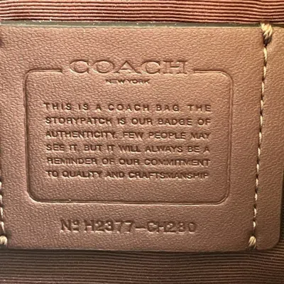 Pre-owned Coach Brown Red Color Canvas Leather Handbag Shoulder Bag () In Brown, Red Color