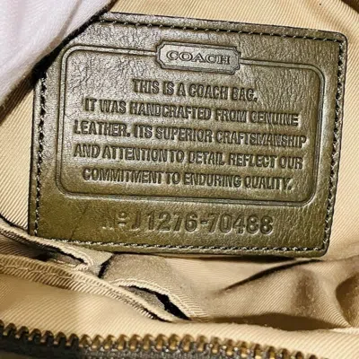 Pre-owned Coach Khaki Leather Shoulder Bag ()