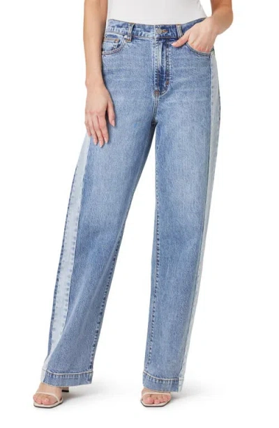 Habitual Colorblock High Waist Slouchy Straight Leg Jeans In Pacific