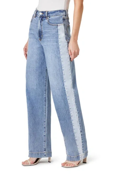 Habitual Colorblock High Waist Slouchy Straight Leg Jeans In Pacific