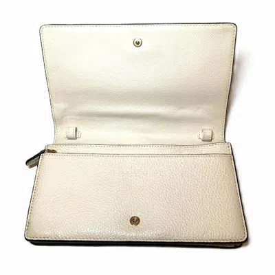Pre-owned Coach White Leather Chain/shoulder Wallet ()