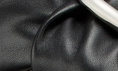 Stuart Weitzman Cece Twisted Leather Ring Slide Sandals In Black