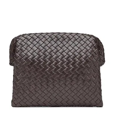Bottega Veneta Large Intrecciato Calf Leather Clutch In Black