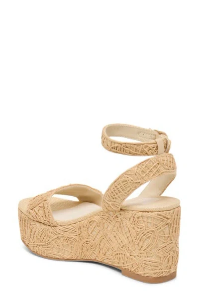Dolce Vita Talisa Platform Wedge Ankle Strap Sandal In Natural Macrame