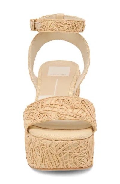 Dolce Vita Talisa Platform Wedge Ankle Strap Sandal In Natural Macrame