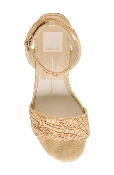 Dolce Vita Talisa Platform Wedge Ankle Strap Sandal In Natural Macrame