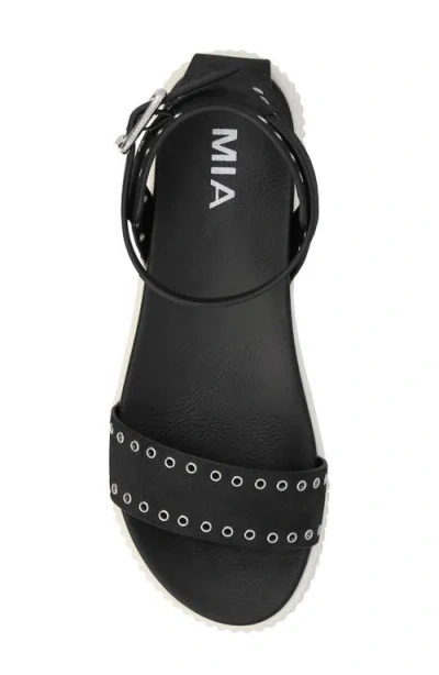 Mia Women's Evelin Grommeted Platform Round Toe Sandals In Black/silver