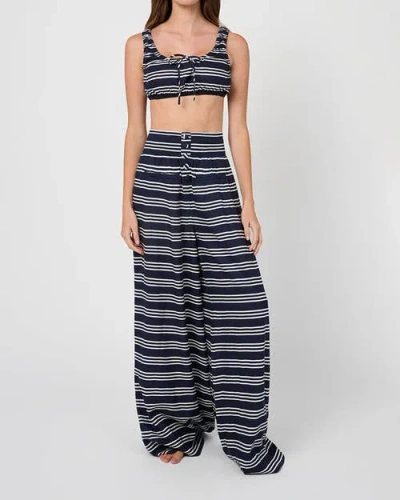 Weworewhat Scrunchie Top In Dk Navy/offwh