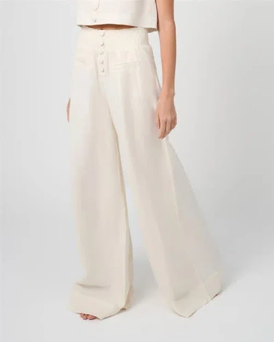 Weworewhat Button Front Palazzo Pant In Off-white