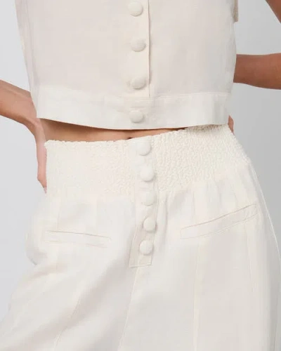 Weworewhat Button Front Palazzo Pant In Off-white