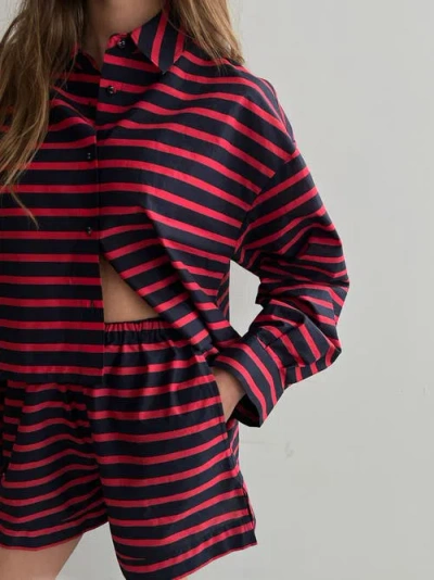 Weworewhat Pull On Beach Short In Tr Red/dk Navy