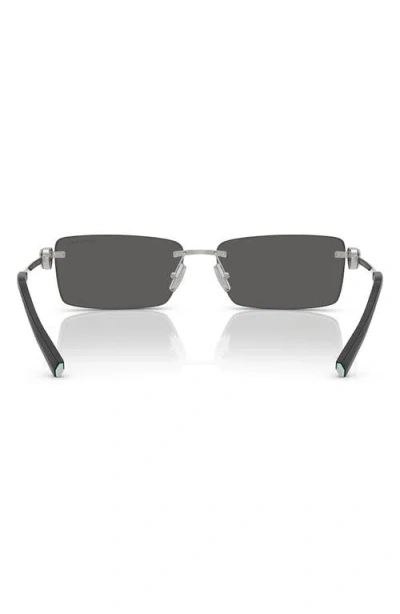 Tiffany & Co . 60mm Rectangular Sunglasses In Silver
