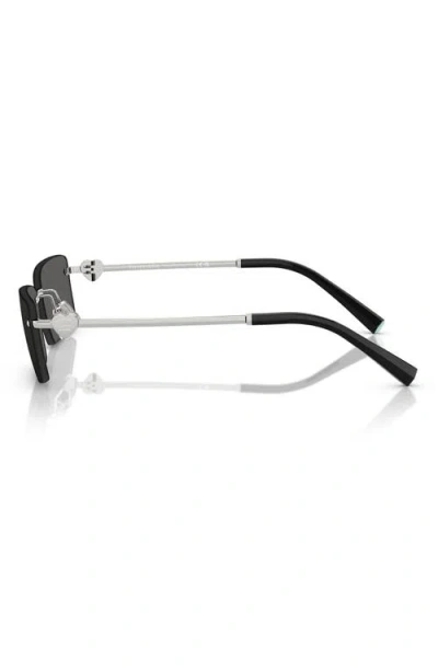 Tiffany & Co . 60mm Rectangular Sunglasses In Silver