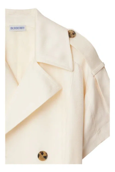 Burberry Trench Dress Viscose Belted Double-breasted Epaulettes In Neutral