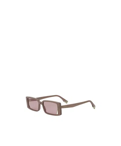Fendi Way 53mm Rectangular Sunglasses In Nude