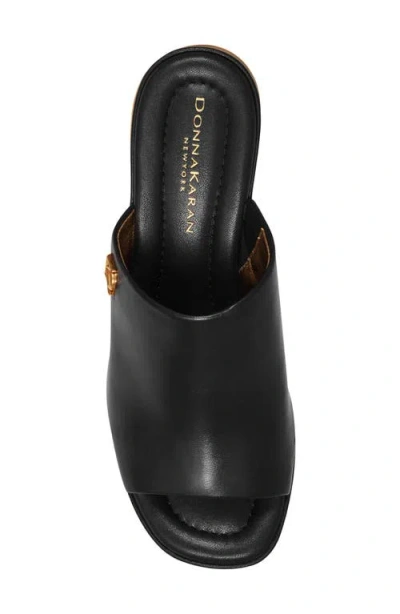 Donna Karan Women's Tinley Leather Peep Toe Mules In Black