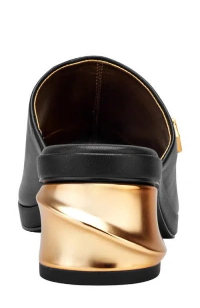 Donna Karan Women's Tinley Leather Peep Toe Mules In Black