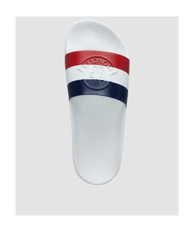 Moncler Basile Embossed Logo Slides In White