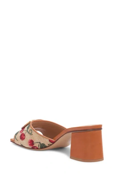 Valentino Garavani Valentino Vlogo Signature 60 Cherryfic Leather-trim Sandal In 32h Naturale/rosso
