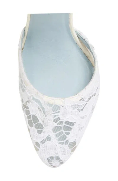 Valentino 85 Embellished Suede-trimmed Corded Lace And Patent-leather Pumps In White