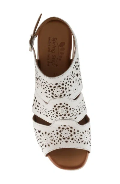 Spring Step Plasma Ankle Strap Sandal In White