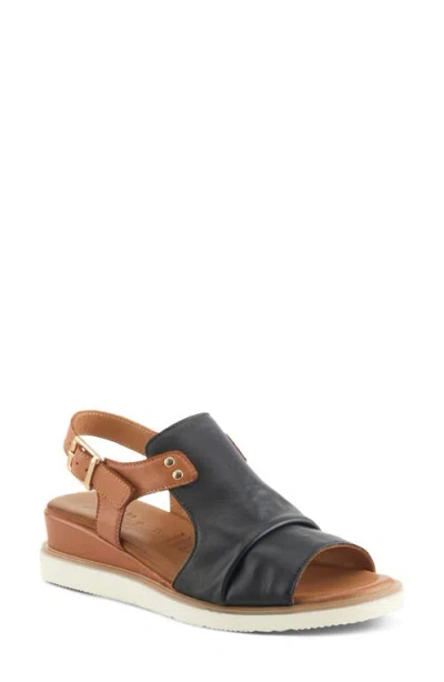 Spring Step Locals Wedge Sandal In Black Multi