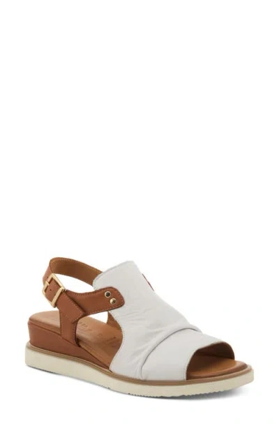 Spring Step Locals Wedge Sandal In White Multi