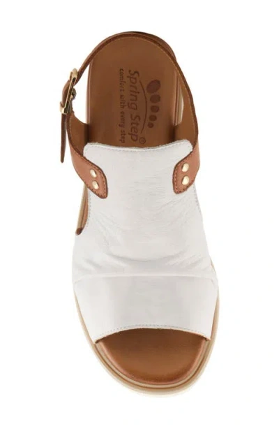 Spring Step Locals Wedge Sandal In White Multi