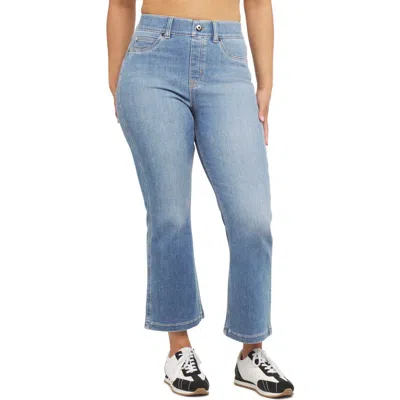 Spanx High Rise Pull On Kick Flare Jeans In Stonewashed Blue In Stonewashed Blue