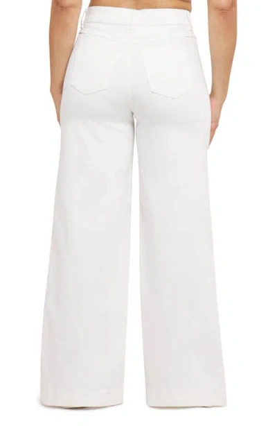 Spanx High Rise Cropped Wide Leg Jeans In Chalk Wash In Chalk Wash