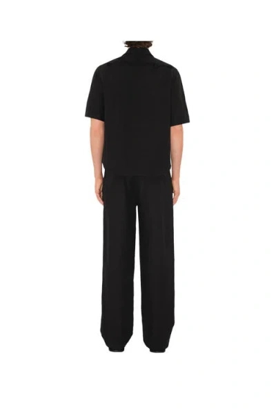 Burberry Mens Black Straight-leg Drawstring Linen Trousers Xl
