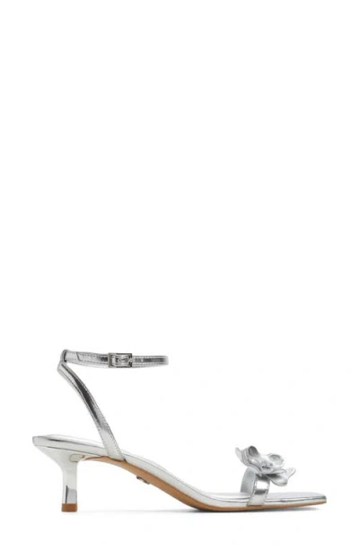Aldo Women's Daisyrose Floral Kitten-heel Dress Sandals In Silver