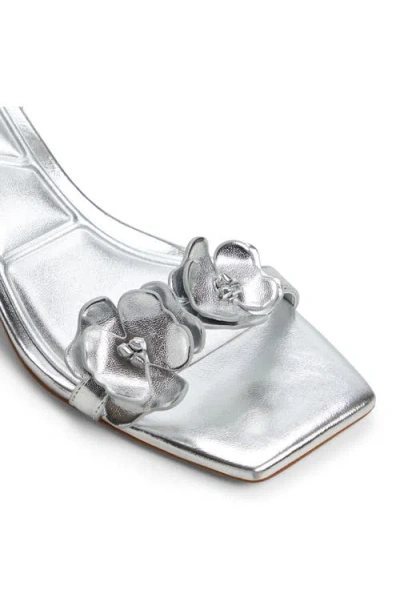 Aldo Women's Daisyrose Floral Kitten-heel Dress Sandals In Silver