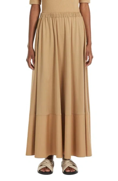 Mm Roal Modal Blend Maxi Skirt In Camel