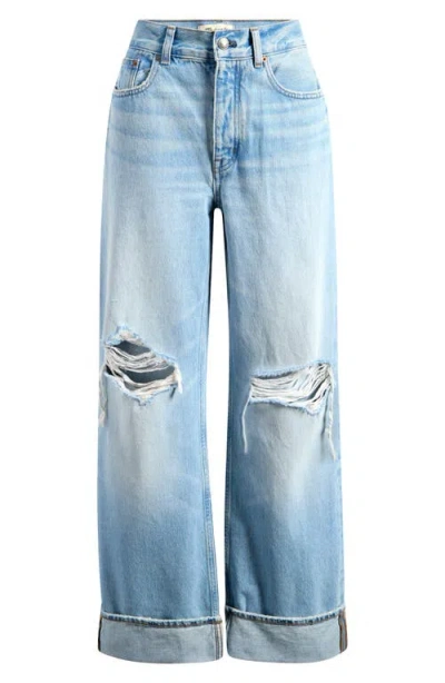 Madewell Low-slung Ripped Baggy Jeans In Blue
