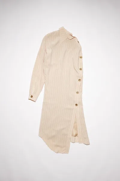 Acne Studios Pinstriped One-shoulder Shirt Dress